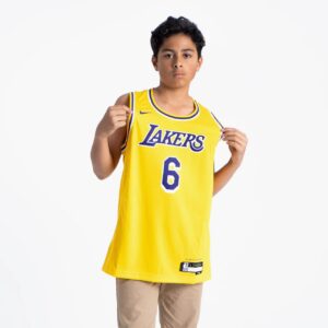 Basketball Jersey 2022-23 Los Angeles Lakers LeBron James #23 Youth Swingman Icon Edition Yellow Jersey White 696803