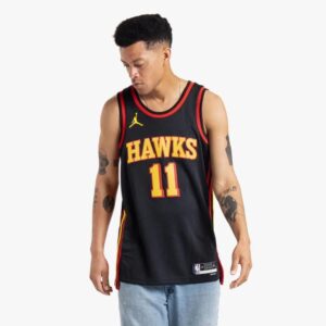 Basketball Jersey 2023-24 Atlanta Hawks Trae Young #11 Swingman Association Edition Black Jersey Cream 695886