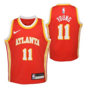 Basketball Jersey 2023-24 Atlanta Hawks Trae Young #11 Toddler Swingman Icon Edition Red Jersey Red 696737