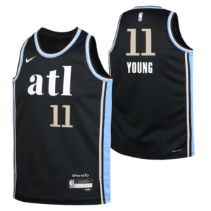 Basketball Jersey 2023-24 Atlanta Hawks Trae Young #11 Youth Swingman City Edition Black Jersey Black 696900