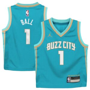 Basketball Jersey 2023-24 Charlotte Hornets LaMelo Ball #1 Boys City Edition Teal Jersey White 699562