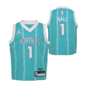 Basketball Jersey 2023-24 Charlotte Hornets LaMelo Ball #1 Toddler Swingman Icon Edition Teal Jersey Turquoise 696727