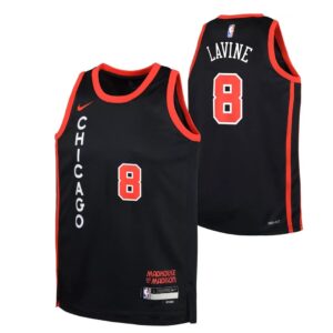 Basketball Jersey 2023-24 Chicago Bulls Zach Lavine #8 Youth Swingman City Edition Black Jersey Black 696872