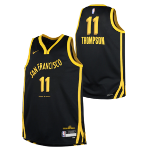 Basketball Jersey 2023-24 Golden State Warriors Klay Thompson #11 Youth Swingman City Edition Black Jersey Black 696930