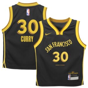 Basketball Jersey 2023-24 Golden State Warriors Stephen Curry #30 Boys City Edition Black Jersey Black 699541