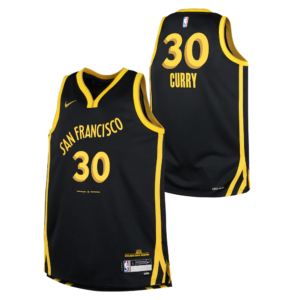 Basketball Jersey 2023-24 Golden State Warriors Stephen Curry #30 Youth Swingman City Edition Black Jersey Black 696925