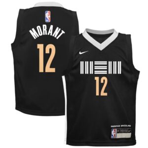 Basketball Jersey 2023-24 Memphis Grizzlies Ja Morant #12 Boys City Edition Black Jersey Black 699555