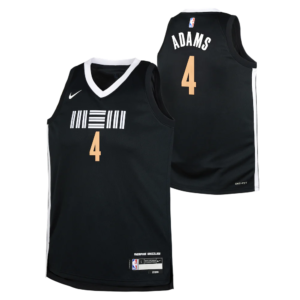 Basketball Jersey 2023-24 Memphis Grizzlies Steven Adams #4 Youth Swingman City Edition Black Jersey Grey 696940