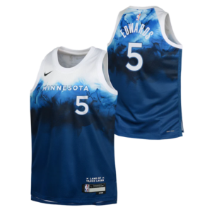 Basketball Jersey 2023-24 Minnesota Timberwolves Anthony Edwards #5 Youth Swingman City Edition Blue Jersey Blue 696965