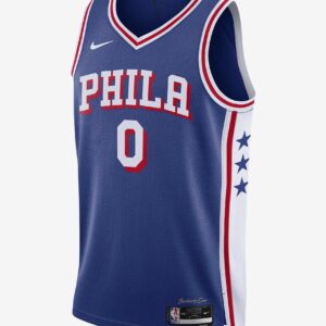 Basketball Jersey 2023-24 Philadelphia 76ers Tyrese Maxey #0 Swingman Icon Edition Blue Jersey 695609