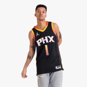 Basketball Jersey 2023-24 Phoenix Suns #1 Devin Booker Swingman Statement Black Jersey White 695913