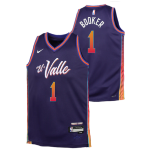 Basketball Jersey 2023-24 Phoenix Suns Devin Booker #1 Youth Swingman City Edition Purple Jersey Violet 696975