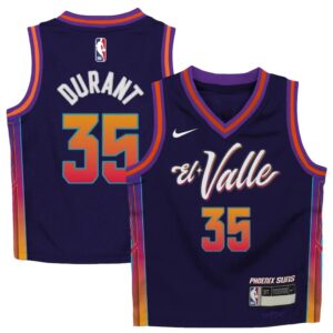 Basketball Jersey 2023-24 Phoenix Suns Kevin Durant #35 Boys City Edition Purple Jersey Violet 699569