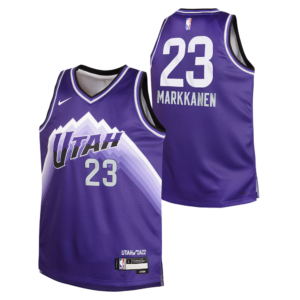 Basketball Jersey 2023-24 Utah Jazz Lauri Markannen #23 Youth Swingman City Edition Purple Jersey Violet 697053