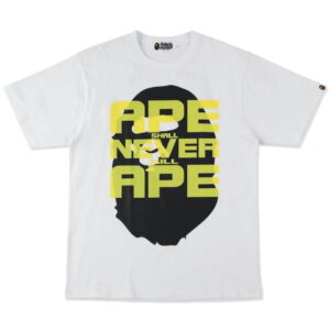 BAPE Ape Head Multi Print Tee White White 699366