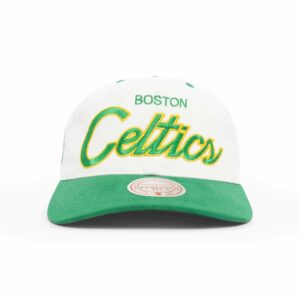 Mitchell & Ness Boston Celtics Team Script Golfer NBA Snapback Hat White 697495