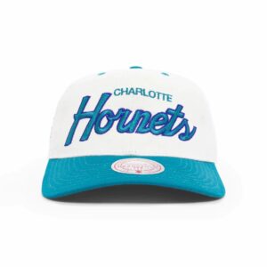 Mitchell & Ness Charlotte Hornets Team Script Golfer NBA Snapback Hat White 697555