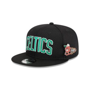 New Era Boston Celtics Post Up Pin 9FIFTY NBA Snapback Hat Black 697308