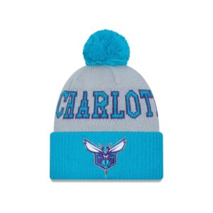 New Era Charlotte Hornets 2024 Tip Off Pom Knit NBA Beanie Grey 697504