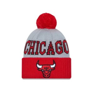 New Era Chicago Bulls 2024 Tip Off Pom Knit NBA Beanie Grey-Red 697903