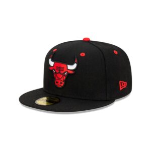 New Era Chicago Bulls Rear Script 59FIFTY NBA Fitted Hat Pink 697703