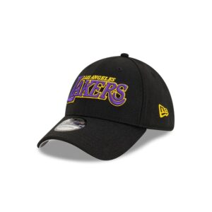 New Era Los Angeles Lakers 39THIRTY WordMark NBA Fitted Hat Black 698591