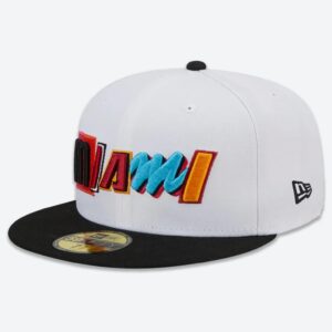 New Era Miami Heat 59FIFTY 2023 City Edition NBA Fitted Hat White 698707