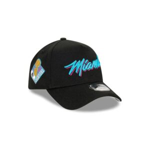 New Era Miami Heat 9FORTY A-Frame Champs NBA Snapback Hat Black 698586