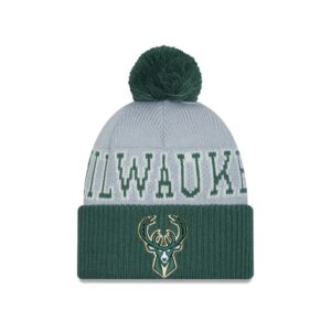 New Era Milwaukee Bucks 2024 Tip Off Pom Knit NBA Beanie Grey 698525