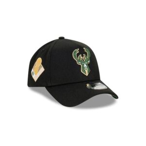 New Era Milwaukee Bucks 9FORTY A-Frame Champs NBA Snapback Hat Black 698513