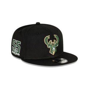 New Era Milwaukee Bucks Commemorative 59FIFTY NBA Fitted Hat Black 698671