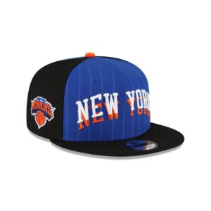 New Era New York Knicks 9FIFTY 2024 City Edition NBA Snapback Hat Black and blue 698978