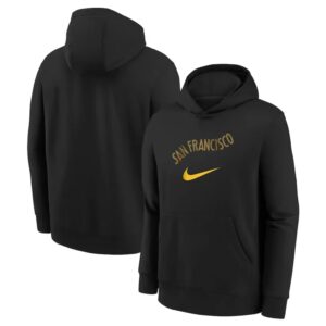 Nike Golden State Warriors Club Logo City Edition NBA Youth Hoodie Black 699598