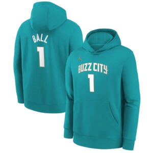 Nike Lamelo Ball Charlotte Hornets 2024 City Edition NBA Youth Hoodie Turquoise 699697