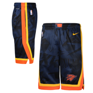 Nike Oklahoma City Thunder 2024 City Edition Swingman Youth NBA Shorts Blue 700006