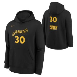 Nike Stephen Curry Golden State Warriors 2024 City Edition NBA Youth Hoodie Black 699590