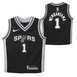 Basketball Jersey 2023-24 San Antonio Spurs Victor Wembanyama #1 Boys Icon Edition Black Jersey Black 702245