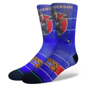 Allen Iverson Philadelphia 76ers Retro Big Head NBA Socks Grey 706213