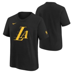 Nike Los Angeles Lakers 2024 City Edition Essential Logo Youth NBA T-Shirt Black 707457