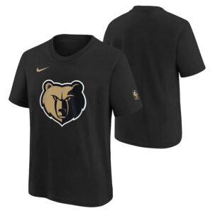 Nike Memphis Grizzlies 2024 City Edition Essential Logo Youth NBA T-Shirt Black 707449