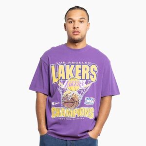 Mitchell & Ness Los Angeles Lakers Nothin' But Net Purple Vintage T-Shirt Violet 706030