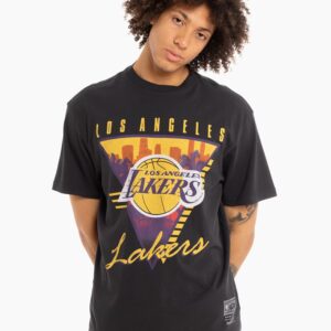 Mitchell & Ness Los Angeles Lakers Tri Logo Vintage T-Shirt Violet 704885