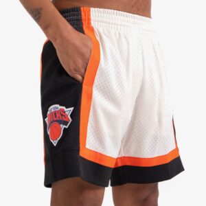 Mitchell & Ness New York Knicks Hardwood Classics Throwback Off White Swingman NBA Shorts White 711070