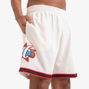 Mitchell & Ness Philadelphia 76ers Hardwood Classics Throwback Off White Swingman NBA Shorts White 710390