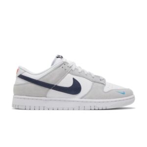 Nike Dunk Low Mini Swoosh – Football Gray Midnight Navy Silver FJ4227 001