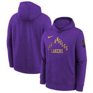 Nike Los Angeles Lakers 2024 City Edition Courtside Youth NBA Dri-Fit Hoodie Violet 703896