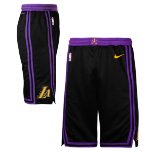 Nike Los Angeles Lakers 2024 City Edition Swingman Youth NBA Shorts Black 708728