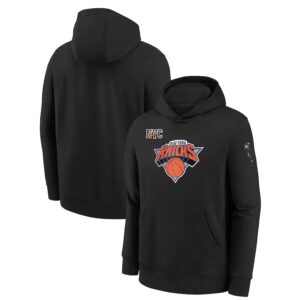 Nike New York Knicks 2024 City Edition Courtside Youth NBA Dri-Fit Hoodie Black 703880