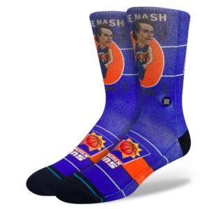 Steve Nash Phoenix Suns Retro Big Head NBA Socks White 706218