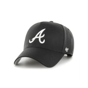 Baseball Cap 47 Brand Atlanta Braves Black & White 47 MVP DT MLB Snapback Hat Black 715860